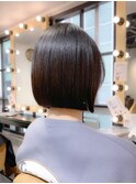 ボブショートボブ縮毛矯正ベージュグレージュ門前仲町