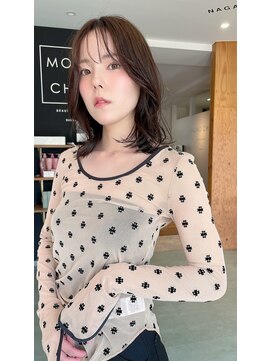 モノクロ(MONOCHRO) 顔周りレイヤー/春夏スタイル/透け感カラー