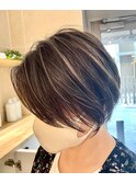 細めハイライト×ショート◎