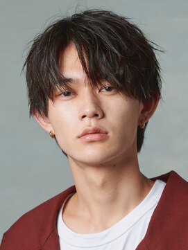 エルマーク 梅田(L-MARK) センターパート/ニュアンスパーマ/カルマパーマ/メンズ/眉毛