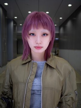 ギークス(GEEKS) 【GEEKS渋谷】ブリーチカラー/寒色ピンク/ハッシュカット/ウルフ