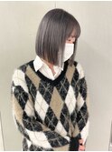 切りっぱなしボブ/シルバーグレー/イメチェンスタイル