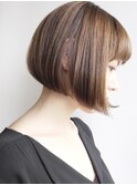 【松戸　ムラマツ】カーキベージュ大人かわいい前下りボブ