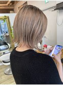 NUDEロブ10代20代30代レイヤーボブ切りっぱなしボブ前下がりボブ