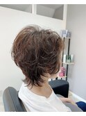 華やかショートパーマ