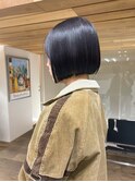 顎ラインボブ地毛風カラー前下がりカット