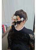卒業式の袴着付けとヘアー編みおろし