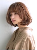 ☆ホワイトグレージュミニウルフデジタルパーマチェリーブラウン