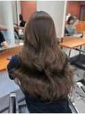 ブリーチなしダブルカラーレイヤーカットミルクティーベージュ