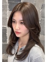 アース いわき店(HAIR&MAKE EARTH)&nbsp;ナチュラルブラウンの韓国風レイヤーロング