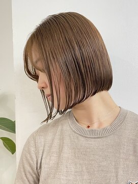 エリマ 調布(elima) ミニボブ◎切りっぱなしボブベージュカラーイルミナカラー