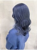 ネイビー×ホワイトアッシュ×インナーカラー