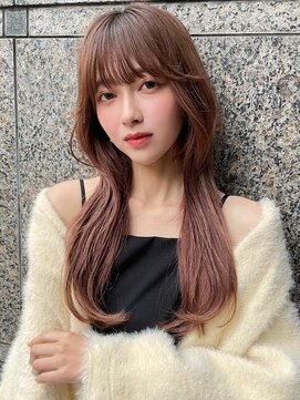 グロー 大宮(GLROW) ブリーチなしチョコレート色×前髪/顔周り×韓国ロング[大宮]