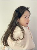 ヘアアレンジ/ヘアセット/バレッタ/韓国風/ロングアレンジ