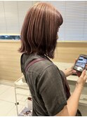 【VIVO】アンブレラカラーボブ コーラルピンクベージュ暖色系