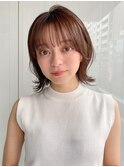 前髪 外ハネボブ ミニウルフ  ホワイトグレージュ"