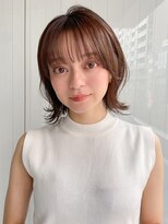 エトラ 渋谷店(etora)&nbsp;前髪 外ハネボブ ミニウルフ  ホワイトグレージュ"