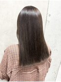 ハイライトカラーくびれヘアアプリコットオレンジ