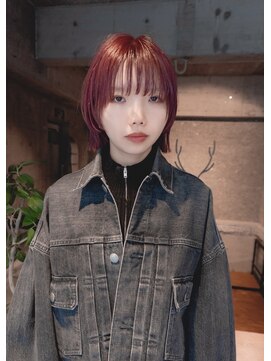 シカ(sica) レッドパープルレイヤーボブ