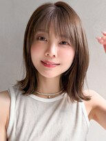 リヤン 表参道(lyann)&nbsp;ミルクブラウン美髪モテ髪夏愛されセミディシースルーバング