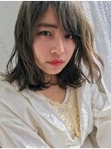 学生限定　アッシュグレーのカラーに合うパーマ