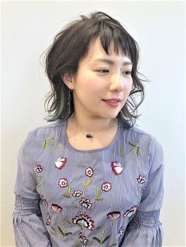 アーツヘアー JR上熊本駅店(ARTS@HAIR) ▽さりげないグリーンがポイント★外ハネボブ▽