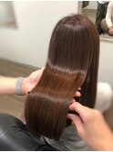 髪質改善ストレートエステ ベージュロングストレート【南柏】