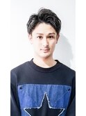 オールバックツイストパーマコンマ七三ヘア