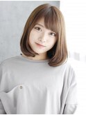 厚め前髪のワンカールボブスタイル