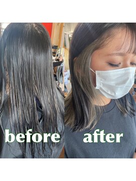 スミカ(sumica) #インナーカラー#ぷつっとカット#グレージュ