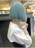 ダブルカラー/水色カラー/ケアブリーチ/派手髪［渋谷］