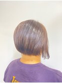 ミニボブ／明るい白髪染め