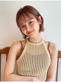 似合わせ小顔ボブ×ベージュカラー デザインカラー