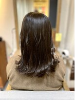 ヘアリゾート粋 ウナム 新宿東口店(enam)&nbsp;透明感艶カラー/オリーブブラウン/似合わせレイヤー/ミディアム