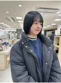 平塚市美容院/マチルダボブ/ブルーブラック/透明感カラー