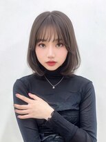 ユーフォリア エヌ 池袋サンシャイン通り店(Euphoria +n)&nbsp;20代30代透明感暗髪アッシュブルーグレージュ丸みボブ