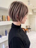 ネイロ バイ ジルブラン 葛西(NeiRo by JIL BLAN) ハイライト白髪ぼかしダブルカラーインナーカラーショートボブ