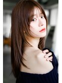 ☆レイヤーカット毛先ワンカールくせ毛風カール薄めバングデジパ