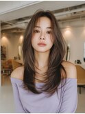 韓国/髪質改善/レイヤーカット/セミロング/小顔/透明感カラー