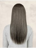 20代30代40代縮毛矯正ロングヘアアッシュベージュ透明感