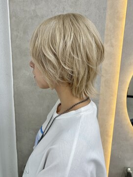 ルノン シェリー(LUNON cheliy) ホワイトグレージュミニウルフチェリーブラウンデジタルパーマ