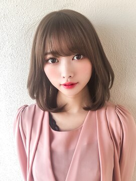 アフロート トウキョウ(AFLOAT TOKYO) 大人可愛い小顔前髪顔まわりミディアムレイヤーボブ20代30代40代