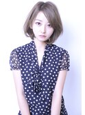 ひし形ボブ/ダークアッシュ暗髪カラー