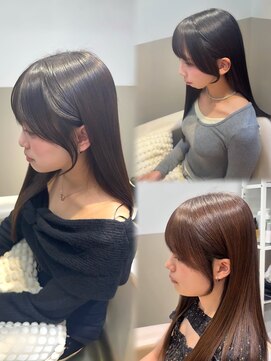 大人ガーリー/髪質改善/グレージュ/顔まわりカット