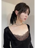 結んで可愛く☆おくれ毛で小顔なミディアムstyle