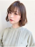 ミディアムレイヤー、外ハネボブ、グレージュ、脱白髪染め☆