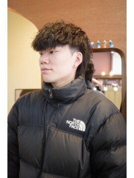 エディ(Edy) メンズツイストスパイラルパーママッシュウルフ眉毛カット