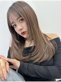 ハイライト髪質改善オリーブグレーココアベージュ黒髪クラゲヘア