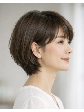 リアン アオヤマ(Liun Aoyama) 大人丸みショート/ブラウンアッシュ/30代/40代/50代/