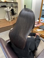アンクル(ancre)&nbsp;艶髪ストレート×セミロング×黒髪×髪質改善【広島】【横川】